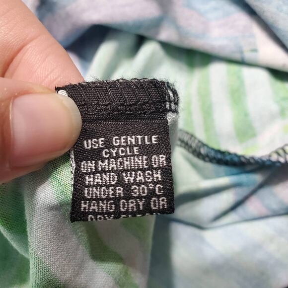 Lynn Ritchie Abstract Geometric Asymmetrical Mixed Media Sheer Tunic Top Size XL - Picture 5 of 7